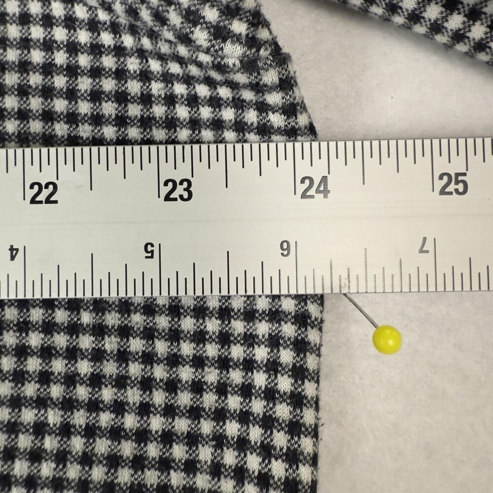 J JILL Lagenlook Tunic Top Black White Gingham Cotton Modal Side Snap Petite XL - Picture 10 of 12